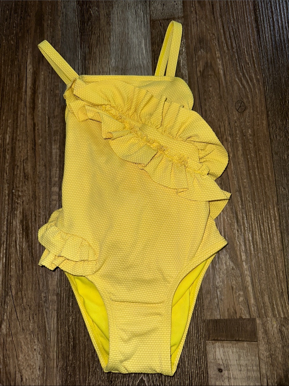 Cat & Jack Yellow Ruffle One-Piece Swimsuit